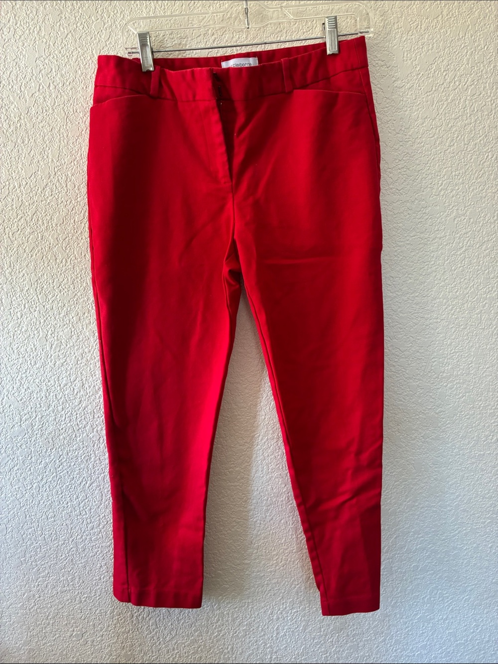Liz Claiborne Bright Red Ankle Ponte Pants